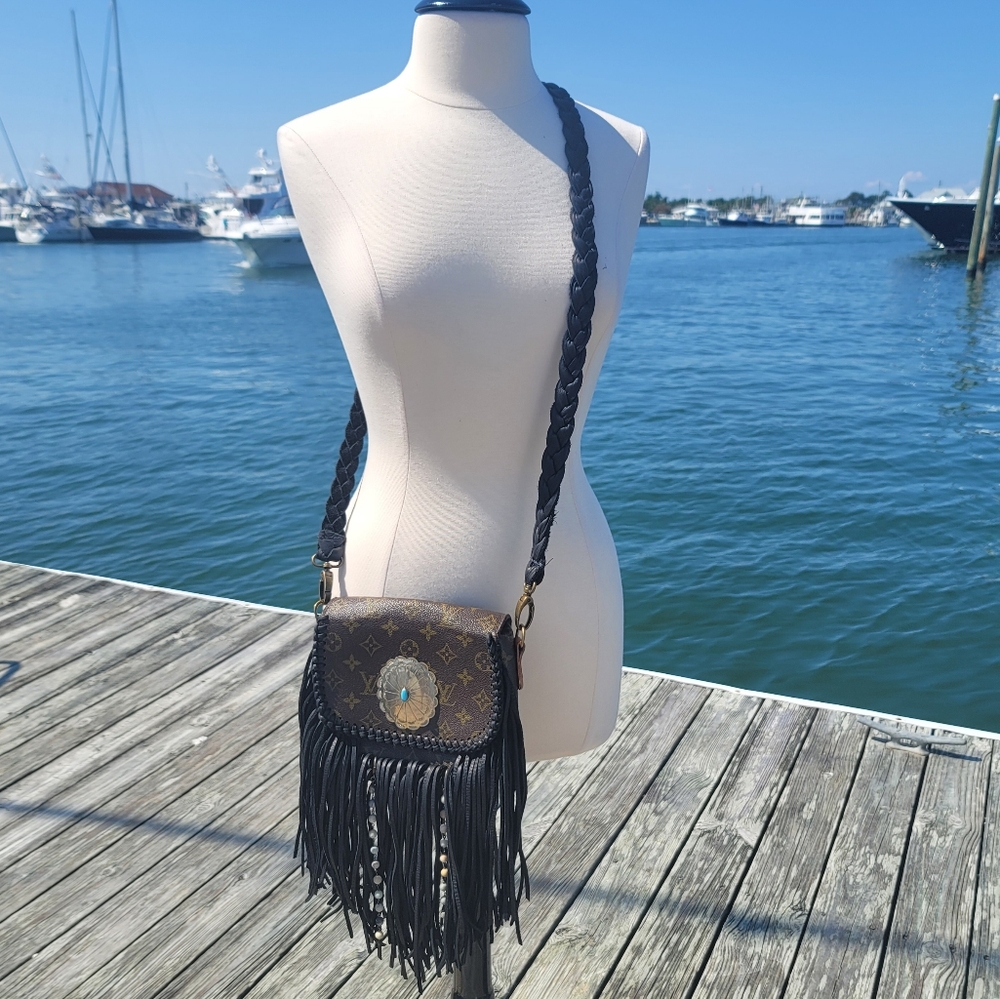 Louis Vuitton Monogram Crossbody Bag -  Restyled by Vintage Boho Bags